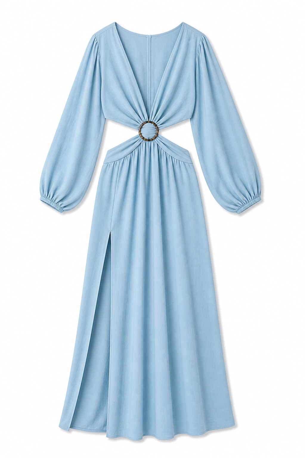 Baby Blue Summer Skies Backless Dress