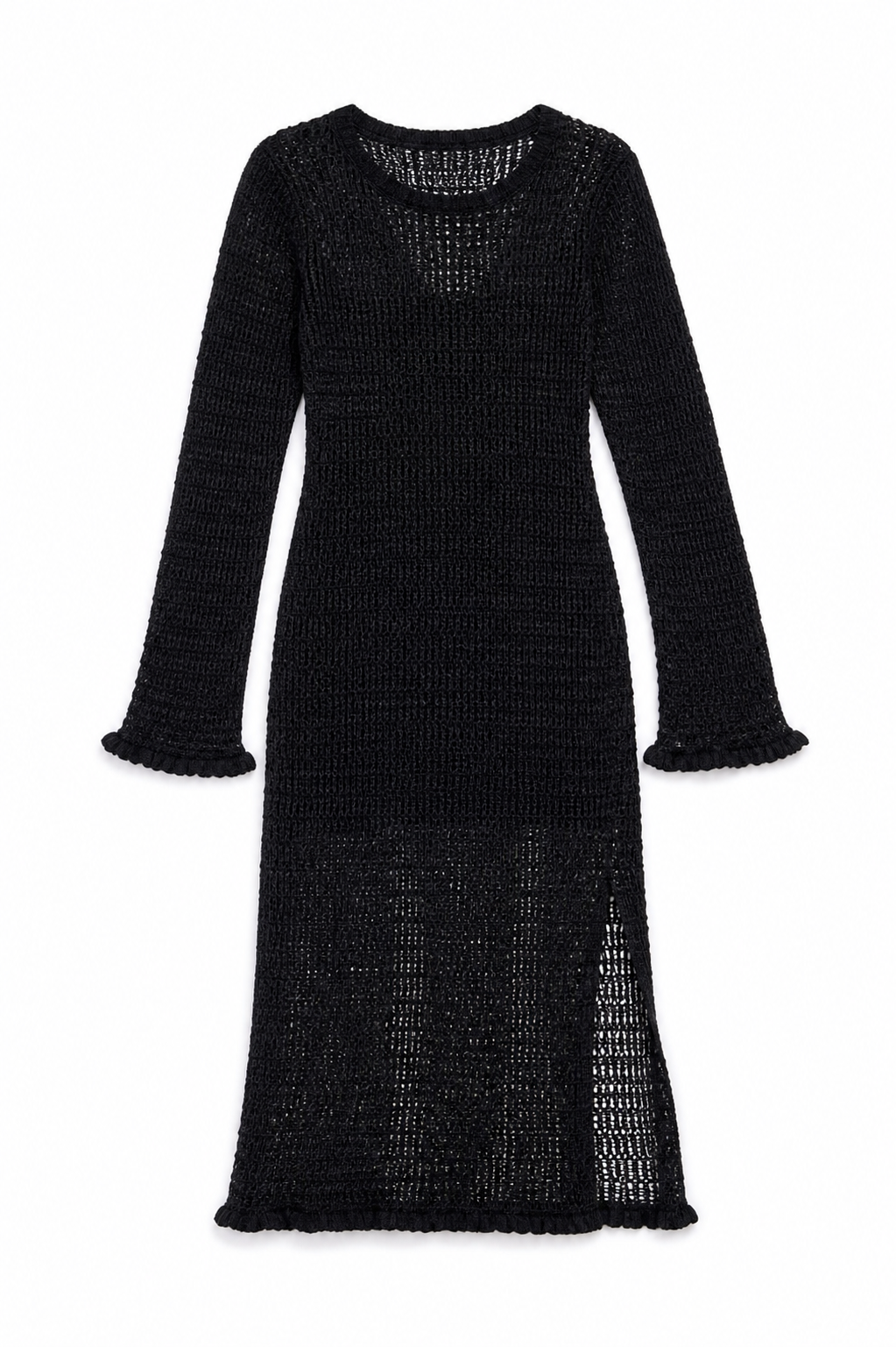 Black Keeping It Casual Crochet Dress Cover Up