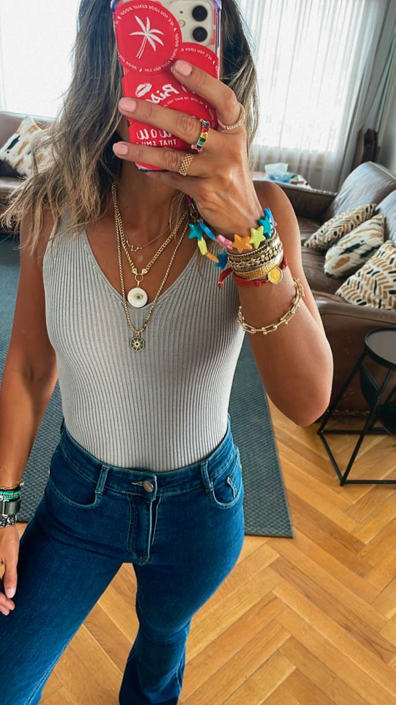 Grey 120 Knit V Tank Top