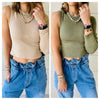 Olive & Beige One Shoulder Set