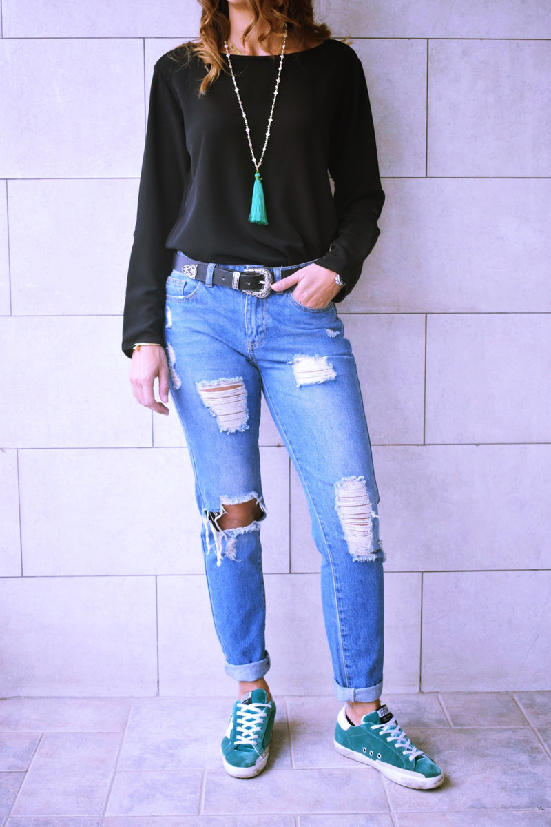 Black Long Sleeve Top