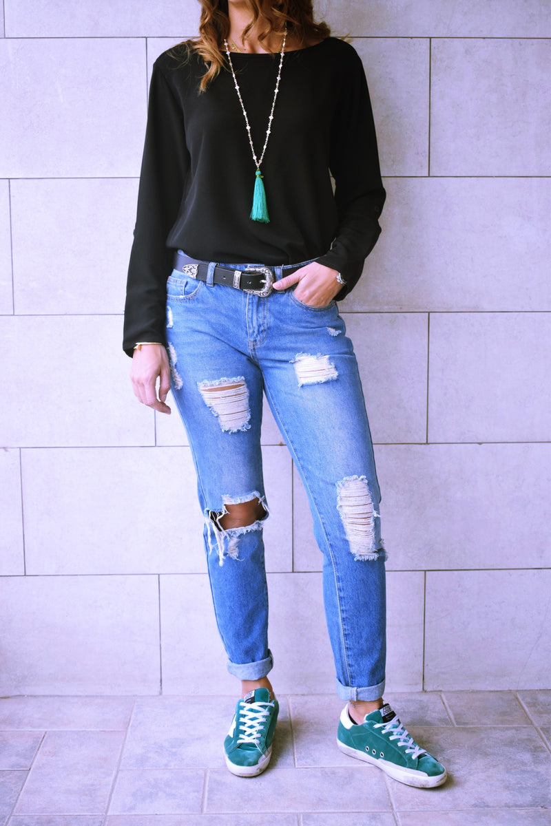 Black Long Sleeve Top