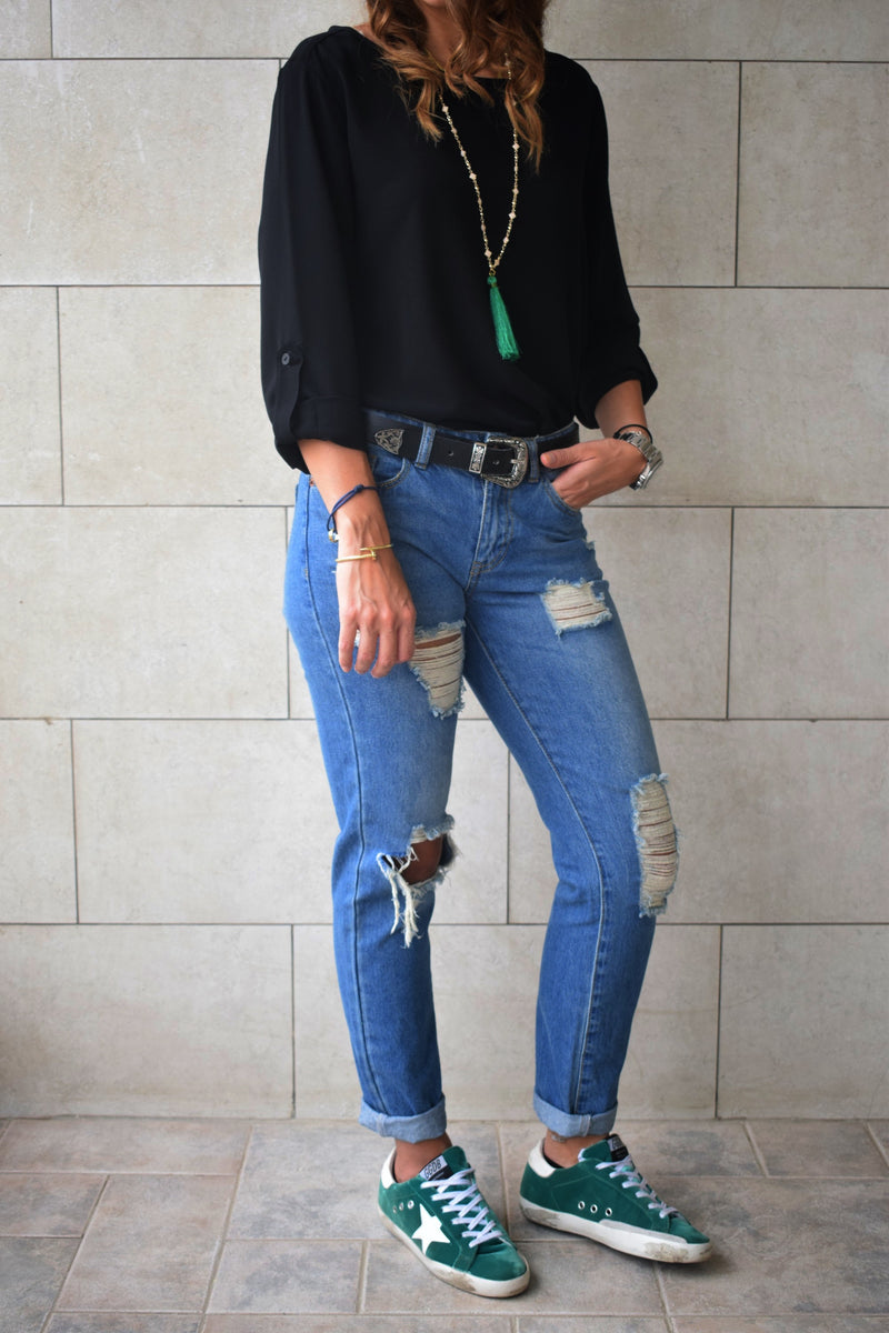 Black Long Sleeve Top