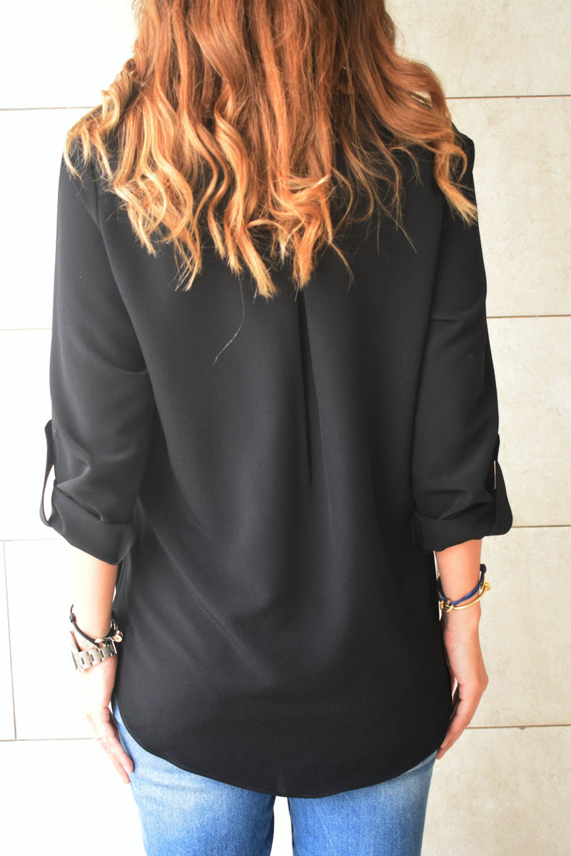 Black Long Sleeve Top