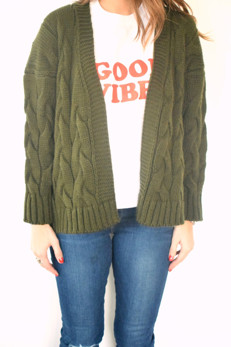 Ultimate Olive Chunky Cardi