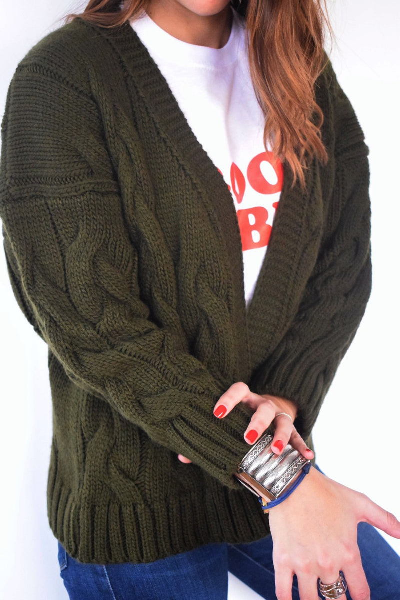 Ultimate Olive Chunky Cardi