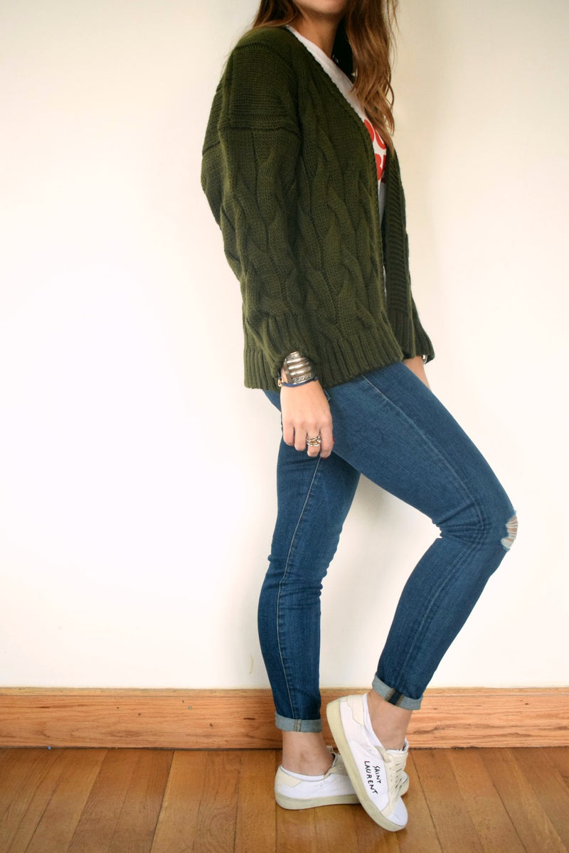Ultimate Olive Chunky Cardi