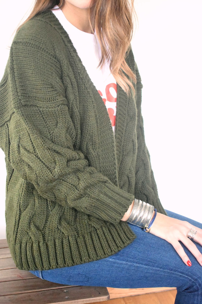 Ultimate Olive Chunky Cardi