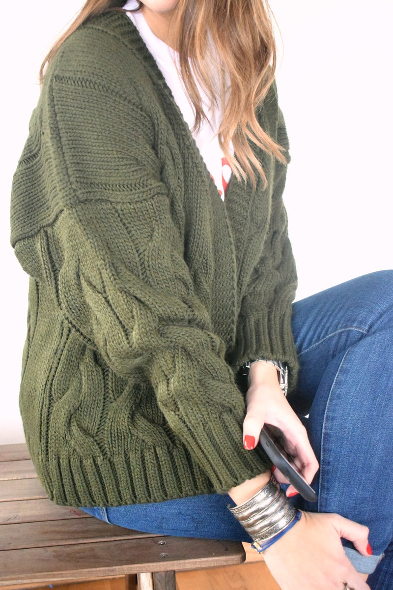 Ultimate Olive Chunky Cardi