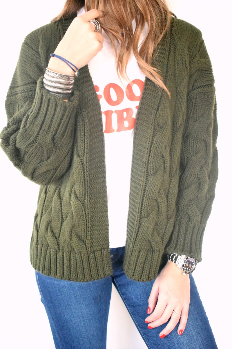 Ultimate Olive Chunky Cardi