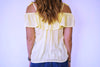 Yellow Ribbon Tie Off Shoulder Top