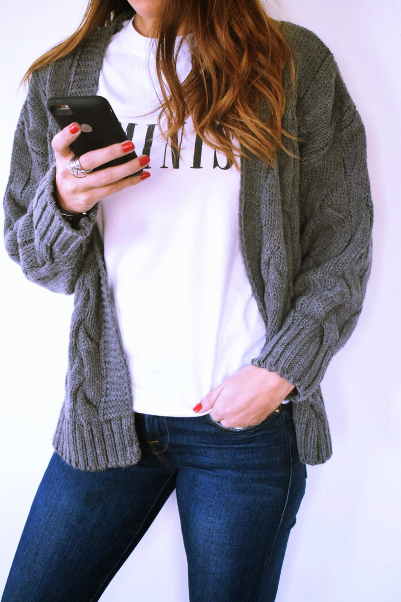 Ultimate Charcoal Chunky Cardi