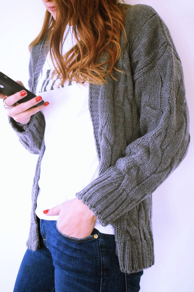 Ultimate Charcoal Chunky Cardi