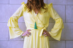 Yellow Ruffle Midi Dress
