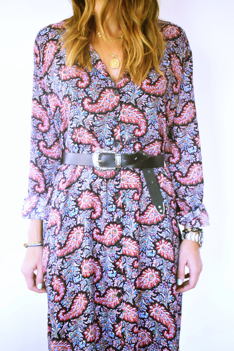 Summer Sunset Paisley Shirt Dress