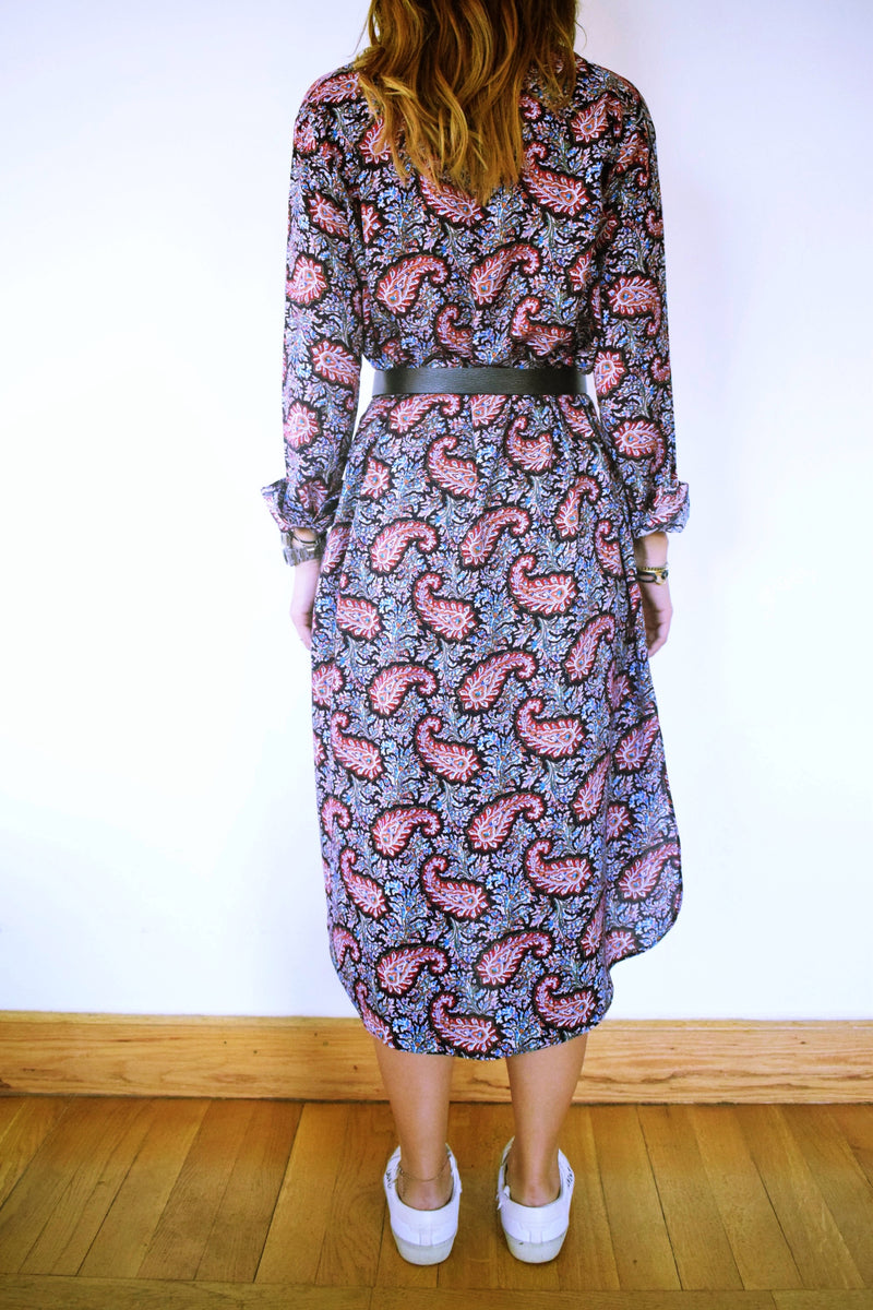 Summer Sunset Paisley Shirt Dress