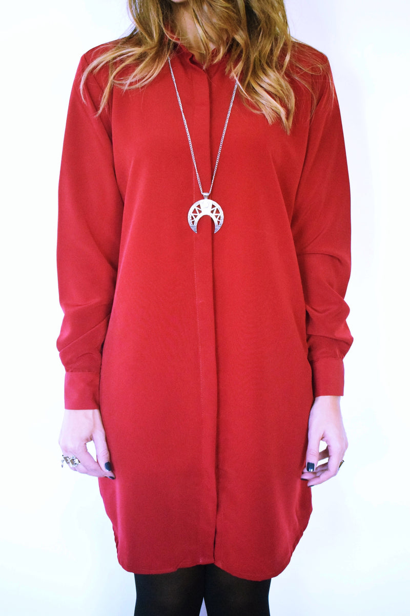 Basic Burgundy Longline Shirt
