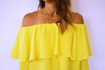 Yellow Tiered Off Shoulder Top
