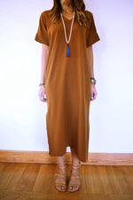 Copper Side Slit Dress