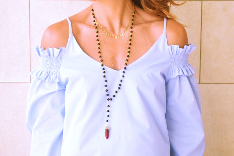 Sassy Blue Cold Shoulder Top