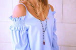 Sassy Blue Cold Shoulder Top