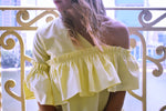 Yellow Abstract One Shoulder Top