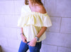 Yellow Abstract One Shoulder Top