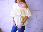 Yellow Abstract One Shoulder Top