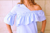 Blue Abstract One Shoulder Top