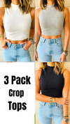 Black & White & Grey High Neck Crop Top