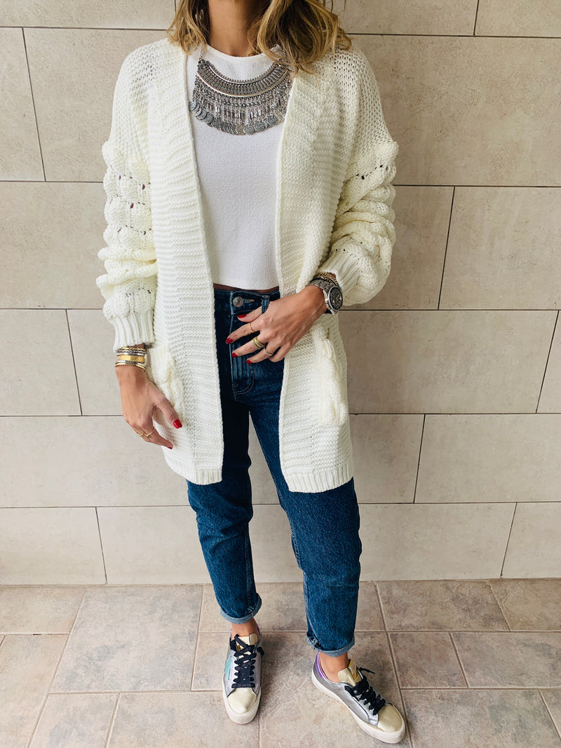 white holly pocket cardigan