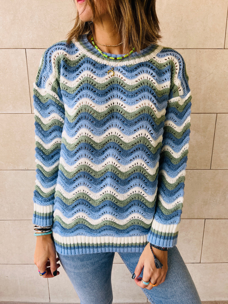 Sea Wavy Knit Pullover