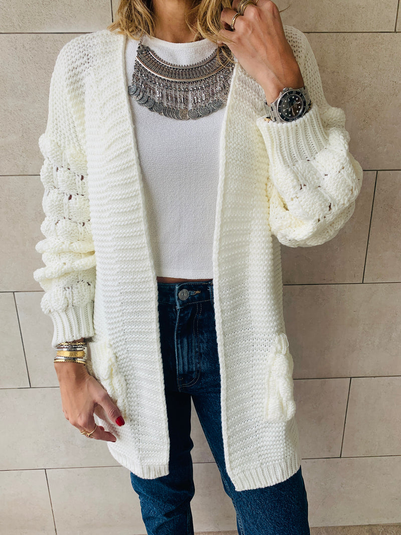 white holly pocket cardigan