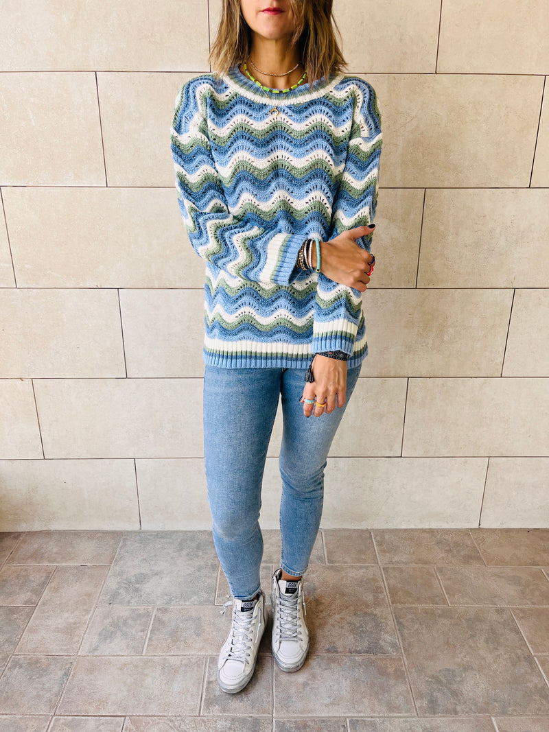Sea Wavy Knit Pullover