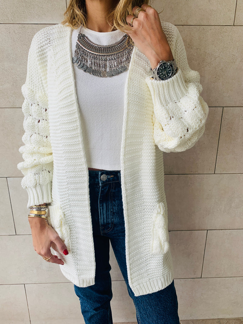 white holly pocket cardigan