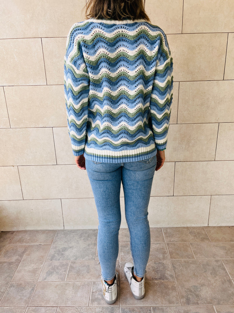 Sea Wavy Knit Pullover