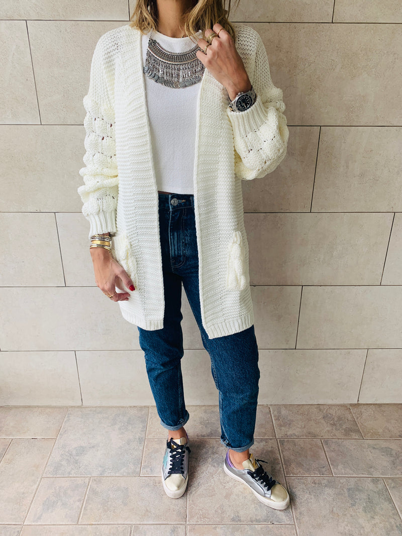 white holly pocket cardigan