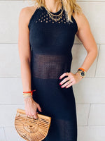 Black Goddess Crochet Beach Dress