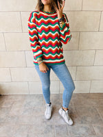 Fire Wavy Knit Pullover