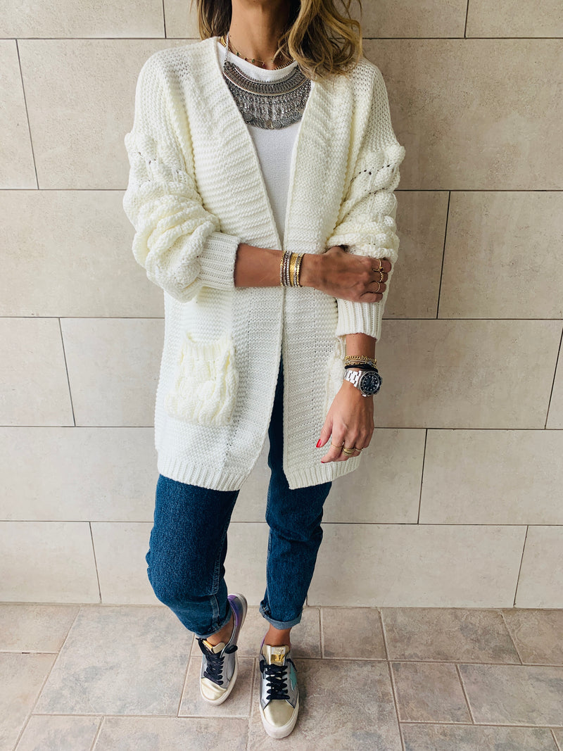 white holly pocket cardigan