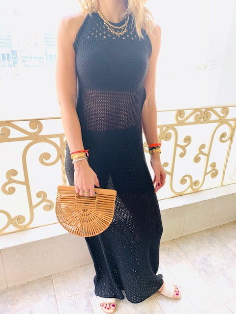 Black Goddess Crochet Beach Dress