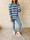 Sky Wavy Knit Pullover