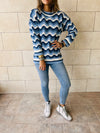 Sky Wavy Knit Pullover