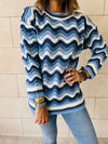 Sky Wavy Knit Pullover