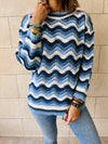 Sky Wavy Knit Pullover