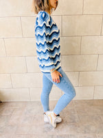 Sky Wavy Knit Pullover