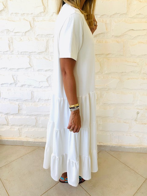White Tiered City Dress