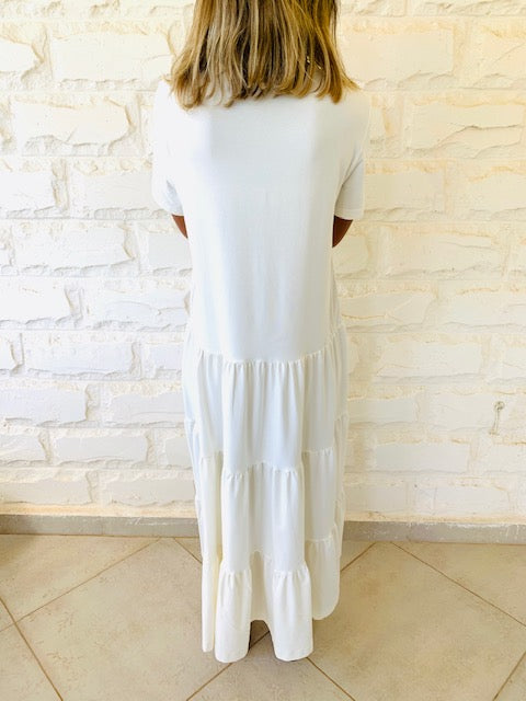 White Tiered City Dress