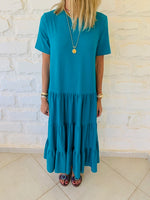 Teal Tiered City Dress