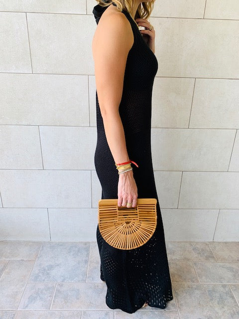 Black Goddess Crochet Beach Dress